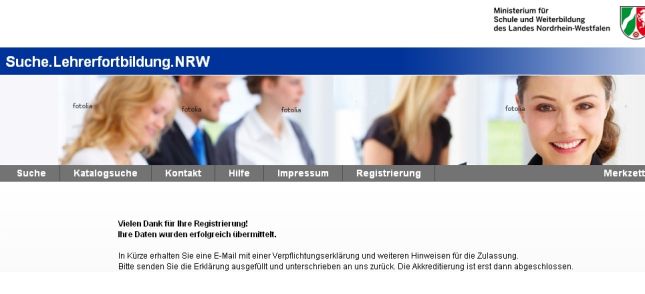 Bild der Registrierungsbest�tigung